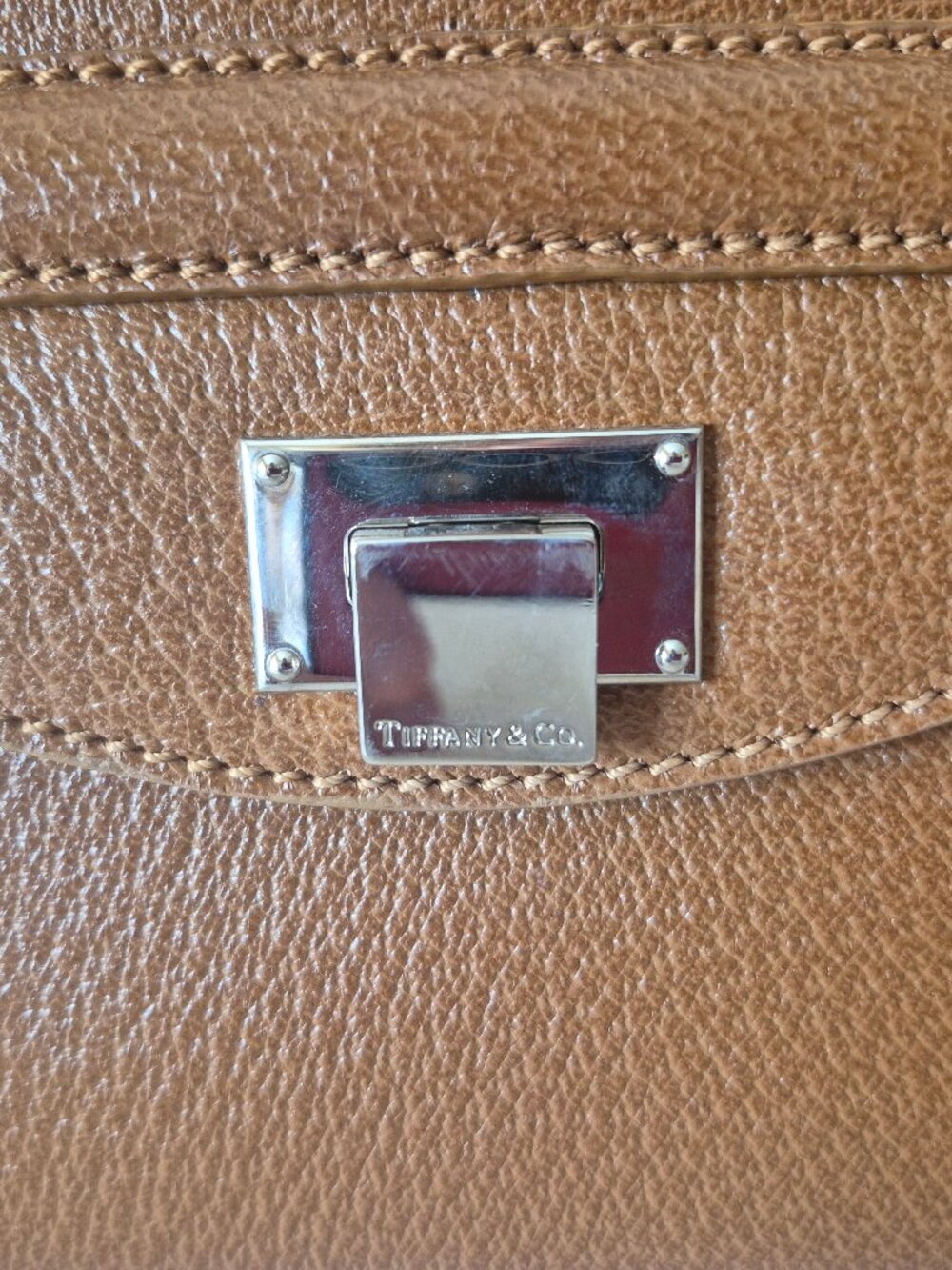 Tiffany & Co. Camel Italian pebble leather shoulder bag - Picture 7 of 16